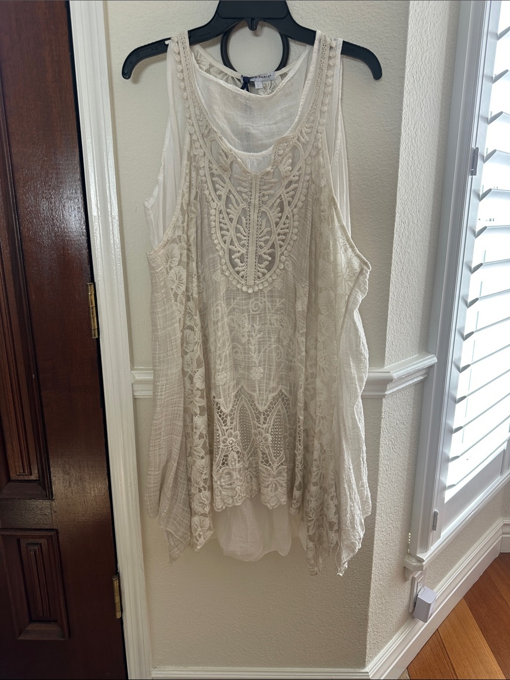 Tempo Paris Cream Lace Boho Camisole women’s size L